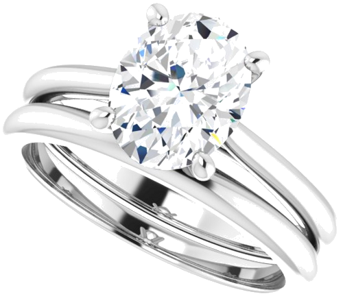 Sužadėtuvių Žiedas „Solitaire“ 950 Platinos Oval 9mm x 7mm (10)