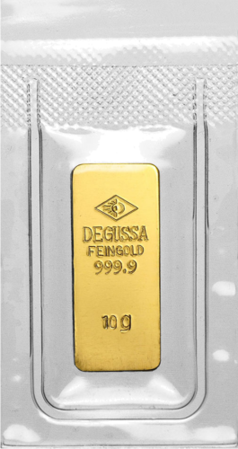 10 г Degussa 999,9 Исторический инвестиционный золотой слиток (3)