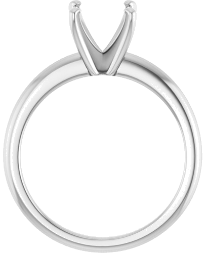 14K White  7x7 mm Cushion Solitaire Engagement Ring Mounting (2)