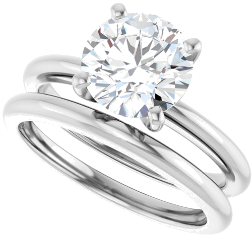 Sužadėtuvių Žiedas „Solitaire“ 950 Platinos Round 8mm (10)