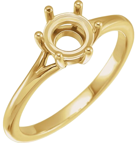 Sužadėtuvių Žiedas „Rose-Cut“ 585 Geltonojo Aukso Round 6.5mm (7)