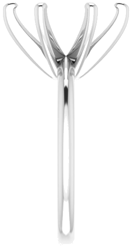 14K White  12x10 mm Oval Solitaire Engagement Ring Mounting (4)