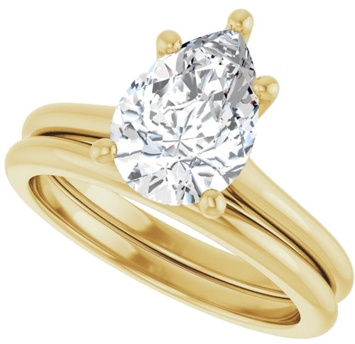 14K Yellow 10x7 mm Pear Solitaire Engagement Ring Mounting (10)