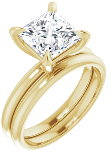14K Yellow  7.5x7.5 mm Square Solitaire Engagement Ring Mounting (6)
