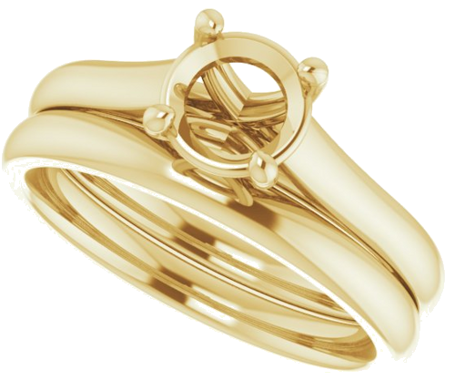 14K Yellow 6.5 mm Round Solitaire Engagement Ring Mounting (10)