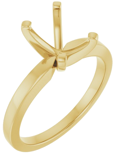 14K Yellow 8x6 mm Emerald Solitaire Engagement Ring Mounting (1)