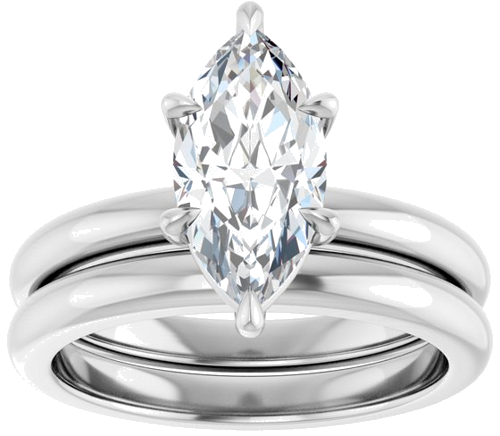 Sužadėtuvių Žiedas 585 Baltojo Aukso Marquise 12mm x 6mm (8)