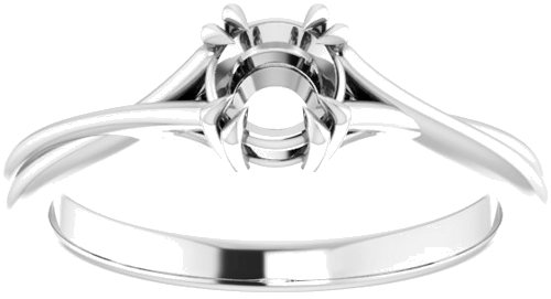 14K White 4.8 mm Round Solitaire Engagement Ring Mounting (3)