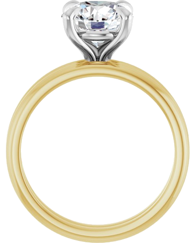 Sužadėtuvių Žiedas „Solitaire“ 585 Baltojo Ir Geltonojo Aukso Round 8.2mm (7)