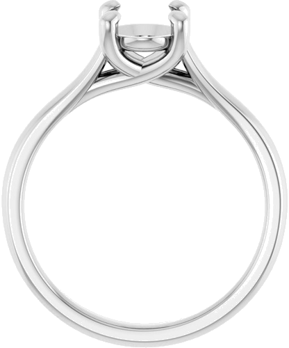 14K White 8x6 mm Oval Solitaire Engagement Ring Mounting (2)