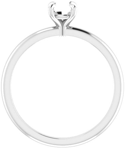 14K White  4.8 mm Round Solitaire Engagement Ring Mounting (2)
