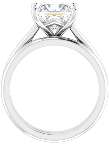 14K White 7.5 mm Square Solitaire Engagement Ring Mounting (7)