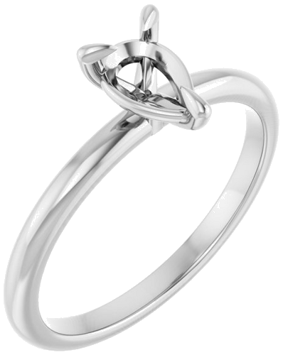 Sužadėtuvių Žiedas „Solitaire“ 585 Baltojo Aukso Pear Shape 7mm x 5mm (1)