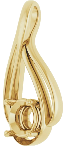 14K Yellow  6.5 mm Round Pendant Mounting (2)