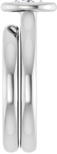 Sužadėtuvių Žiedas „Bezel-Set Solitaire“ 585 Baltojo Aukso Oval 7mm x 5mm (9)