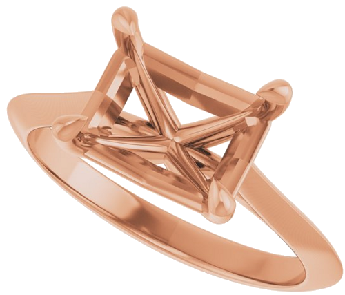 Sužadėtuvių Žiedas „Solitaire“ 417 Rožinis Aukso Emerald 9mm x 7mm (5)