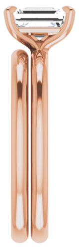 Sužadėtuvių Žiedas „Solitaire“ 585 Rožinis Aukso Emerald 7mm x 5mm (9)