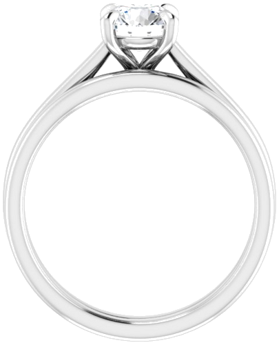 14K White  6 mm Round Solitaire Engagement Ring Mounting (7)