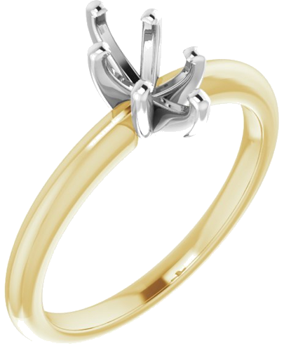 Sužadėtuvių Žiedas „Solitaire“ 585 Baltojo Ir Geltonojo Aukso Marquise 8mm x 4mm (1)