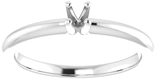 14K White  3 mm Round Solitaire Engagement Ring Mounting (3)