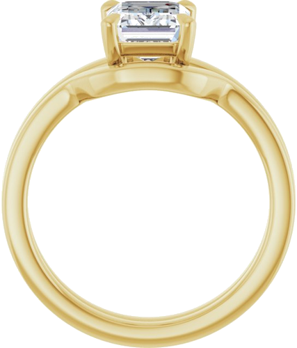 14K Yellow 8x6 mm Emerald Solitaire Engagement Ring Mounting (7)