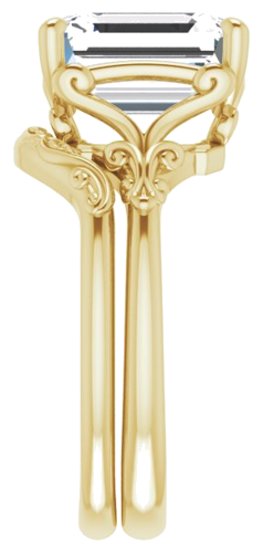 14K Yellow 10x8 mm Emerald Solitaire Engagement Ring Mounting (9)