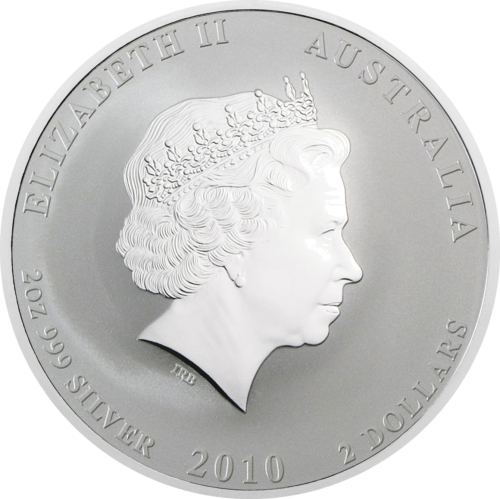 2 oz Годината на тигъра 2010 (Lunar II) Австралия Сребърна монета (2)