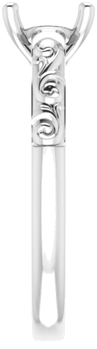 Sužadėtuvių Žiedas „Solitaire“ 585 Baltojo Aukso Round 7mm (4)