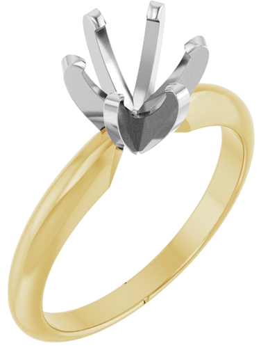 Sužadėtuvių Žiedas „Solitaire“ 14k yellow gold & platinum Round 6mm x 6.6mm (1)