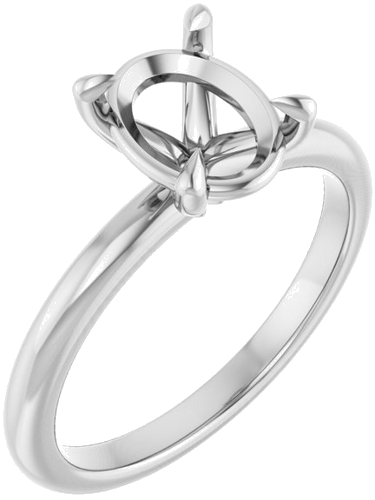 Platinum 9x7 mm Oval Solitaire Engagement Ring Mounting (1)