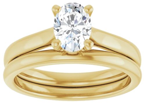 Sužadėtuvių Žiedas „Solitaire“ 585 Geltonojo Aukso Oval 7mm x 5mm (8)