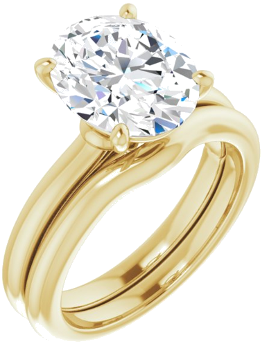 Sužadėtuvių Žiedas „Solitaire“ 585 Geltonojo Aukso Oval 11mm x 9mm (6)