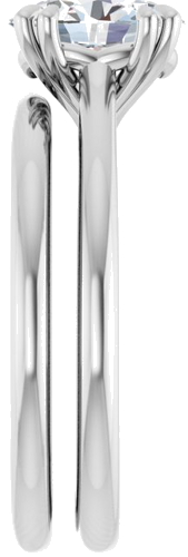Sužadėtuvių Žiedas „Solitaire“ 585 Baltojo Aukso Oval 8mm x 6mm (9)