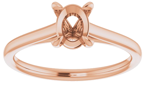 14K Rose  7x5 mm Oval Solitaire Engagement Ring Mounting (3)