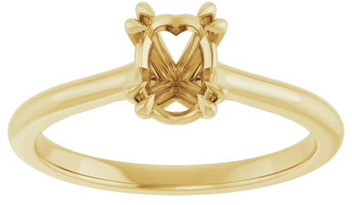 14K Yellow 7x5 mm Oval Solitaire Engagement Ring Mounting (3)