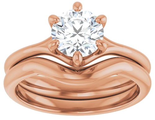 14K Rose 6.5 mm Round Engagement Ring Mounting (8)