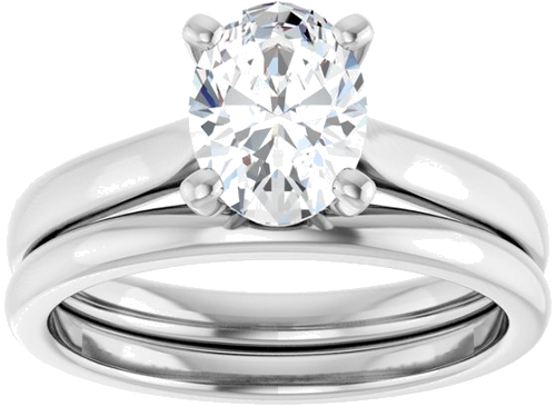Sužadėtuvių Žiedas 14k white gold Oval 8mm x 6mm (8)