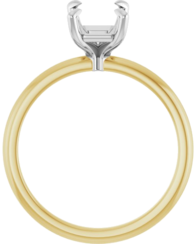 Sužadėtuvių Žiedas „Solitaire“ 585 Baltojo Ir Geltonojo Aukso Emerald 8mm x 6mm (2)