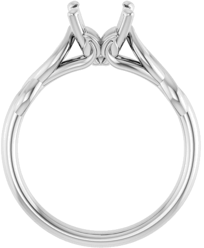 14K White  7.4 mm Round Solitaire Engagement Ring Mounting (2)