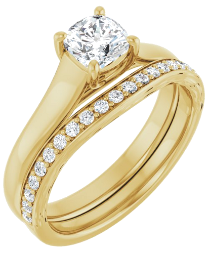 14K Yellow 5 mm Asscher Solitaire Engagement Ring Mounting (11)
