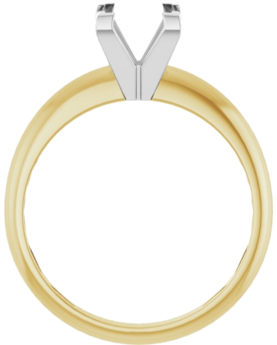 14K Yellow White 6 mm Square V-End 4-Prong Engagement Ring Mounting (2)