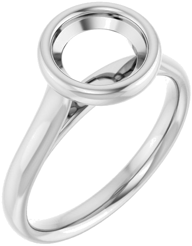 14K White  7.4 mm Round Solitaire Engagement Ring Mounting (1)