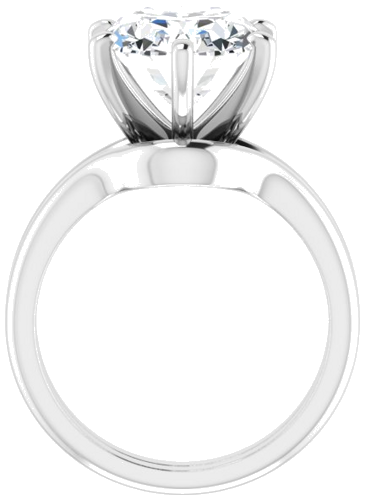 14K White  12x10 mm Oval Solitaire Engagement Ring Mounting (7)