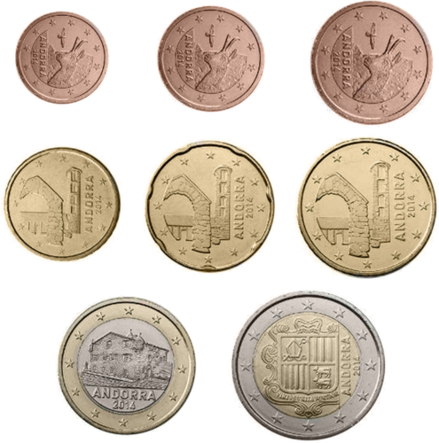 2014 Andora Pilnas euro monetų rinkinys (1)