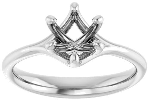 14K White 6.5 mm Round Engagement Ring Mounting (3)