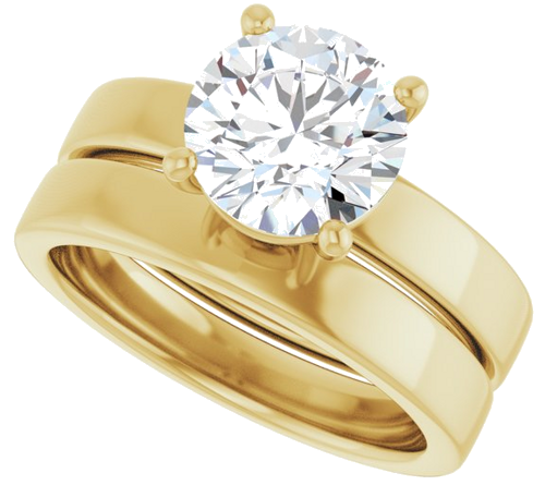 Sužadėtuvių Žiedas „Solitaire“ 585 Geltonojo Aukso Round 8.2mm (10)