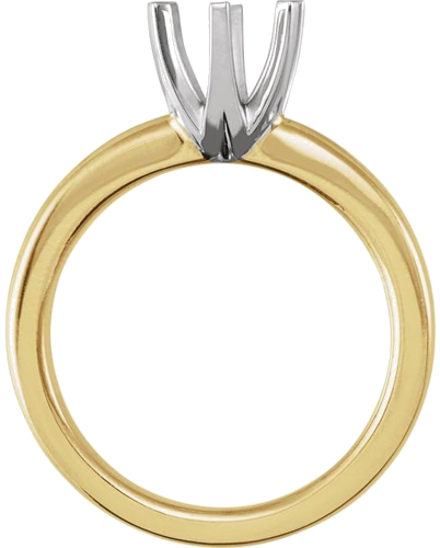 14K Yellow   White 7 mm Round Tall 6-Prong Solstice Solitaire® Ring Mounting (2)