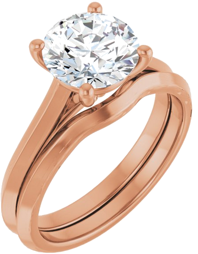 14K Rose 8 mm Round Solitaire Engagement Ring Mounting (6)