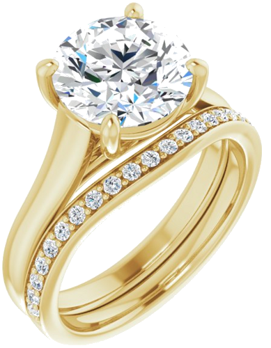 14K Yellow 9 mm Round Solitaire Engagement Ring Mounting (6)