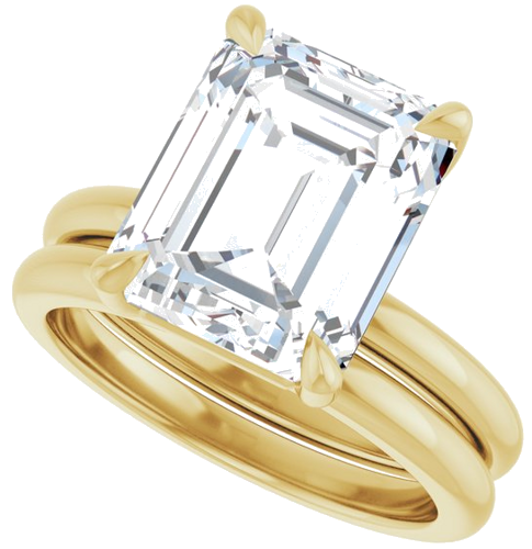 Sužadėtuvių Žiedas 585 Geltonojo Aukso Emerald 11mm x 9mm (6)